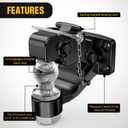 Nilight Pintle Hook Trailer Hitches Receiver Hook Combination 2 Hitch Ball with Mounting Kit, 12000LBS Black Bolt On Adjustable Powder-Coated