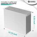 Hanging File Organizer, Letter-Size File Holder Filing Box with 5 Hanging Folders, Metal Mesh Desk File Folder Storage(No Assembly Required) (Gold)