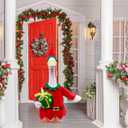 Christmas Porch Goose Outfits,2 Pcs/Set Toy Soldier Style Goose Clothes with Pointed Hat and Gift Box Fits 23" Lawn Goose Statue,Red Christmas Outdoor Goose Costume,Yard Patio Garden Xmas Decor