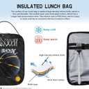 Basketball Kids Lunch Box Basketball Sport Insulated Lunch Bag Tote for Boys Girls Cooler Reusable Ball Themed Lunchbox with Shoulder Strap for School Office Picnic Work Travel