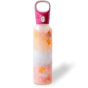Pyrex 17.5-Oz Color Changing Glass Water Bottle with Silicone Coating, Leakproof and Textured Glass Reusable Water Bottle, Eco-Friendly, BPA-Free Silicone Coating, Textured Art
