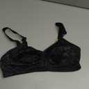 Bali Women's Wireless Lace Bra, Double Support Lace Bras for Women, Stay-in-Place Straps, Full Coverage, Comfortable, 4B, Black