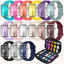 Bands Compatible with Apple Watch Band 38mm 40mm 41mm 42mm 44mm 45mm 46mm 49mm for Women Men, Soft Silicone Sport Replacement Strap Wristbands for Watch Series 11/10/9/8/7/6/5/4/3/2/1/SE/Ultra