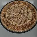 2ft Small Leopard Rug Round Cheetah Area Throw Rugs Washable Animal Skin Floor Mats Non Skid Modern Soft Circular Carpets for Bedroom Bathroom