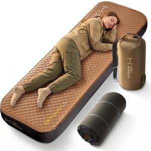 LOSTHORIZON Air & Foam Camping Mattress, Self-Inflating Sleeping Pad, 4.5" Thick, with Pump Sack, Cot