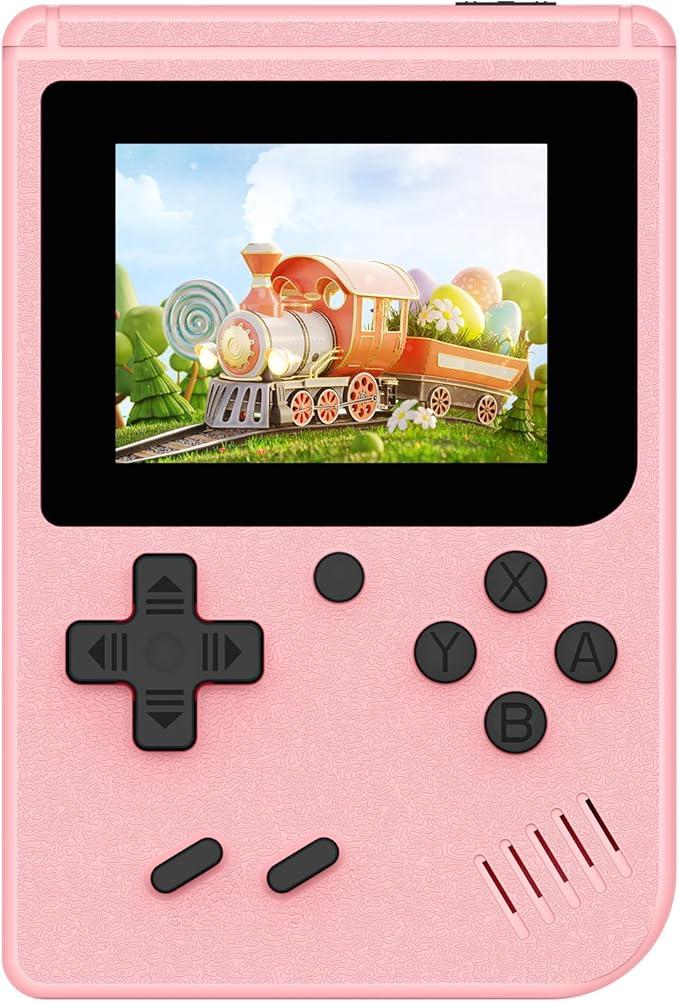 Retro Handheld Games Console Built-in 400 Video Games, Portable Handheld Emulator with 3.0 Inch Screen, Mini Travel Retro Gaming Consle (Pink)