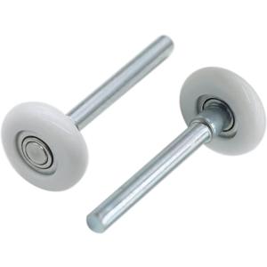 2 Packs 1.8" Nylon Garage Door Roller 4" Stem, Quiet Garage Door Wheels for Garage Door Track Replacement, Long Service Life and High Load 11 Ball Bearing (White)