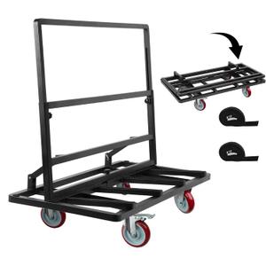 Folding Drywall Dolly w/ 5" Swivel Casters, 44.5" x 22" x 40" Plywood Cart w/ 2000 LBS Load Capacity, Portable Panel Truck Cart for Handling Plywood, Plasterboard, Glass
