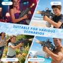 Electric Water Gun for Adults Kids, Automatic Squirt Gun with 49FT Range, Watergun with Flashing Muzzle, Summer Outdoor Water Pistol Pool Beach Party Toys for Boys Girls (Black)