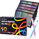 90 Colors Gel Pens for Coloring and Note Taking, Super Smooth Fine Point Gel Ink, Vibrant Assorted Colors, Quick Dry, No Smear