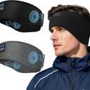 LC-dolida 2-Pack Sleep Headphones Ear Warmer Headband Bluetooth 5.4, Ear Warmers Muffs Cold Weather Winter Headband Ear Covers for Gift Workout Ski Running Cycling (Black and Grey)
