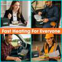 TRAVELISIMO Portable Microwave, Portable Food Warmer For Work & Home Use, Heated Lunch Box 12V/24V/110V, Portable Oven 3-in-1 Food Heater, Electric Lunch Box, Portable Food Warmer