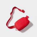 Pander Two Way Zipper Fanny Pack Nylon Everywhere Belt Bag for Women, Water Repellent Waist Packs, Crossbody Bags with Adjustable Strap (Red).