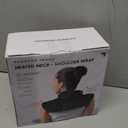 Sharper Image Heated Neck & Shoulder Wrap - Microwavable Warm & Cooling Plush Pad, Scented Aromatherapy (100% Natural Lavender & Herb Spa Blend), Pain Tension Headache Relief Therapy, Gift for Women (Black)