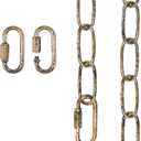 garini 6 Feet Aged Gold Light Fixture Chain, Adjustable Metal Pendant Chandelier Chain Extension with Detachable Link, Maximum Load is 66 Pounds