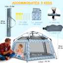 Baby Playpen Pop-up Tent - Outdoor & Indoor Play Tent for Beach with Canopy Travel Bag Portable Play Yard for Babies & Toddlers (Ocean)