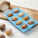 2 x 3Pcs 8-Cavity Easter Silicone Egg Molds, Egg Shaped Cake Pop Mold, Baking Supplies for Making Chocolate Jello Candy Dessert Muffin Mousse Pastry (Blue)