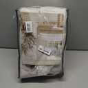 102 Inch Pinch Pleated Blackout Curtains for Bedroom 2 Panels Thick Linen Textured Memory Trained 100% Black Out Room Darkening Natural Cream Ivory Window Curtains Double Layer Pinch Pleat Drapes