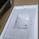 36 in.W x 22 in.D Bathroom Vanity Sink Top, White Engineered Stone Bathroom Vanity Top with Undermount Right Offset Sink, Vanity Countertop with Pre-Drilled 3 Faucet Holes and Backsplash