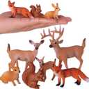 Animal Figures 6pcs Plastic Woodland Animals Action Model for Science Project, Learning Educational Toys, Birthday Gift, Cake Topper for Kids