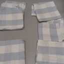 DII Buffalo Check Collection, Classic Farmhouse Cloth Napkin Set, 20x20, Light Blue & White, 6 Piece