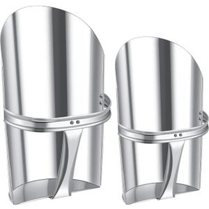 Domensi 2 Pcs Heavy Duty Metal Feed Scoop, Metal Ice Scoops, Galvanized Steel Animal Grain Scoop for Horse, Livestock, Chicken & Pet Food - 4 Qt & 2.5 Qt, Easy Clean