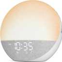 Sunrise Alarm Clock White Noise Machine: Natural Wake Up Light - Dimmable Clock with Bluetooth Speaker for Bedroom - 25 Sleep Sounds for Baby Adults Kids Frost White