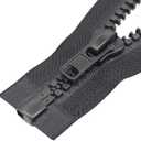 YaHoGa 2PCS #10 28 Inch Separating Jacket Zippers for Sewing Coat Jacket Winter Coat Black Heavy Duty Large Molded Plastic Zippers Bulk (28" 2pcs)