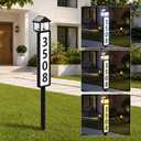 Solar Address Sign for Outside, Lantern-Style Solar Powered House Number Sign with Stake, 3 Lighting Modes, LED Illuminated Address Plaque Waterproof for Yard Lawn Garden