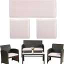 3 Pack Outdoor Patio Furniture Cushion Covers,Waterproof Replacement Loveseat Covers- 42182,19192 Fit 4-Piece Wicker Rattan Sofa, Loveseat & Chairs, Cover Only (Beige)