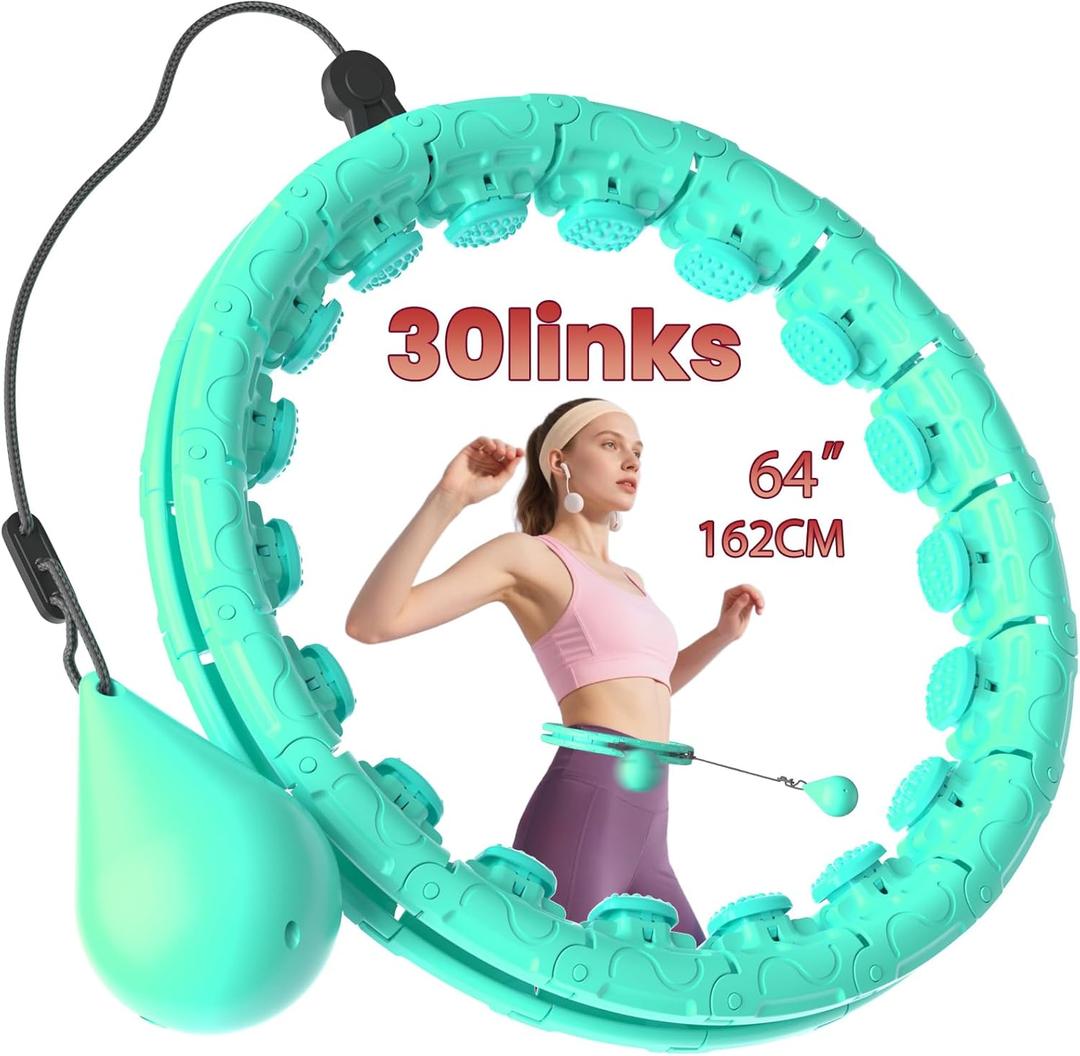 Weighted Hula Infinity Circle Hoops for Weight Loss, Infinity Fitness Hoop Plus Size for Women, Adjustable 30-Link Smart Exercise Circle for Home Workout Abs & Waist Training
