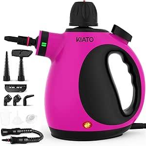 Kiato Handheld Steam Cleaner, 10 in 1 Hand Held Steamer for Cleaning, Portable Pressurized Steamer for Home Use, Bathroom, Mini Steam Cleaners for Upholstery Furniture Sofa Couch Floor Tile Grout Car