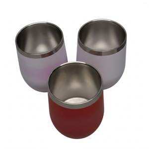 12oz Tumbler with lid, Stainless Steel Travel Mugs Stemless Double Wall Insulated Coffee Cup, Insulated Glasses Travel Tumbler for Cold & Hot Drinks(Pack Of 3)