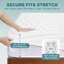 5-Sided Waterproof Mattress Protector, Queen Size Quilted Bamboo Rayon Mattress Cover, Breathable Cooling Noiseless Bed Fitted Sheets, Soft Bedding Pad with Deep Pocket Up to 18"