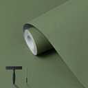 practicalWs Green Contact Paper Peel and Stick Wallpaper with Tools, Modern Removable Wall Paper for Bedroom Walls, 17.7'' x 393.7'' Self-Adhesive Thickened Wallpaper for Kitchen Cabinets and Drawers
