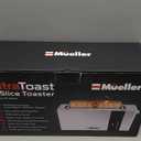 Mueller UltraToast Full Stainless Steel Toaster 2 Slice, Long Extra-Wide Slots with Removable Tray, Cancel/Defrost/Reheat Functions, 6 Browning Levels with LED Display, Housewarming Gifts New Home