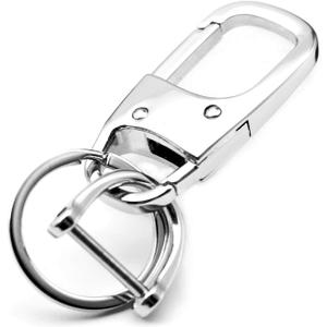 MECHCOS Metal Keychain Car Fob Key Chain Holder Clip with Detachable Valet Key Ring & Anti-Lost D-Ring for Men and Women