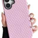 ZTOFERA Magnetic Case for iPhone 16, Polka Dot Phone Case Cute for Girl Women, Compatible with Magsafe, Hard PC+Soft TPU Protective Phone Cover for iPhone 16-Pink