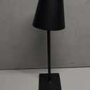 KDG 2 Pack Cordless Table Lamp, Portable LED Desk Lamps, 5000mAh Battery Operated, 3 Color Stepless Dimming Up, for Restaurant, Bedroom, Outdoor Camping, Coffee Shop, Night Light, Rechargeable (Black)