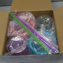 Nuogo 4 Pieces Insulated Double Wall Plastic Tumbler with Lids and Straws Reusable Transparent Plastic Cup 16 oz Tumbler Bulk for Coffee Drinks Milk Tea Juice, Pink, Blue, Green, Purple (Bright Colors)