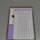 Keyboard Case for iPad 9th/8th/7th Generation, Detachable Wireless Bluetooth Keyboard Slim Folio Smart Cover for iPad 10.2"/iPad Air 10.5"(3rd Gen)/iPad Pro 10.5" with Pencil Holder  Light Purple