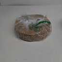 GENMOUS Woven Placemats Set of 10,12" Round Placemats Natural Water Hyacinth Boho Placemats,Farmhouse Rattan Chargers for Dinner Plates,Rustic Braided Wicker Table Mats for Dining Table,Home,Wedding