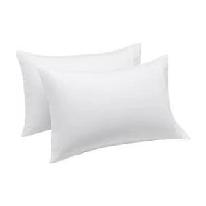 Set of 2 White Bed Pillows, Soft Sleeping Pillows in Zipper Storage Bag, Hotel Style Pillow Set for Bedroom