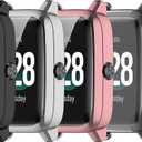 5 Pack Protective Case Compatible with Fitpolo/Yamay/Lintelek/Willful/Letscom/Veryfitpro/Lifebee/HAFURY ID205L IP68 1.3" Touch Screen Smartwatch TPU Case Cover Soft Protector Bumper