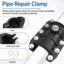 Water Pipe Repair Clamp, Emergency Pipe Repair Clamp Kit fit for OD 63MM Plastic and Metal Pipes, Replace Pipe Patch Kit Fix Leak Pip