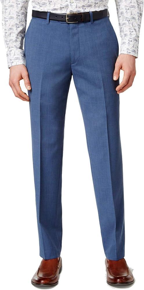 Mens Wool Slim Fit Dress Pants Blue, 32 RG