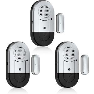 Sanjie Door Alarms When Opened, Door Window Alarm Sensors for Kids Safety/Home Security/Pool/Garage/Dementia/Toddler/Travel Security, Easy to Install, Volume Control/Loud Alert, Long Battery Life,3 Pack