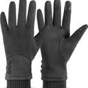 Women's Winter Warm Gloves With Touch Screen Texting Fingers, Windproof, Fleece Lined, Thick Warm Gloves (Medium, Grey)