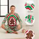 PATPAT Family Matching Christmas Pajamas, Tie Dye Pjs Sets with Snowman & Gingerbread, Includes Plaid Socks for Family (Green, M)