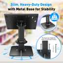 AboveTEK Anti-Theft iPad Kiosk Stand POS iPad Security Stand & Locking Tablet Holder Heavy Duty Base, 360 Swivel, 75 Tilt Bracket Perfect for Retail Business (Black)